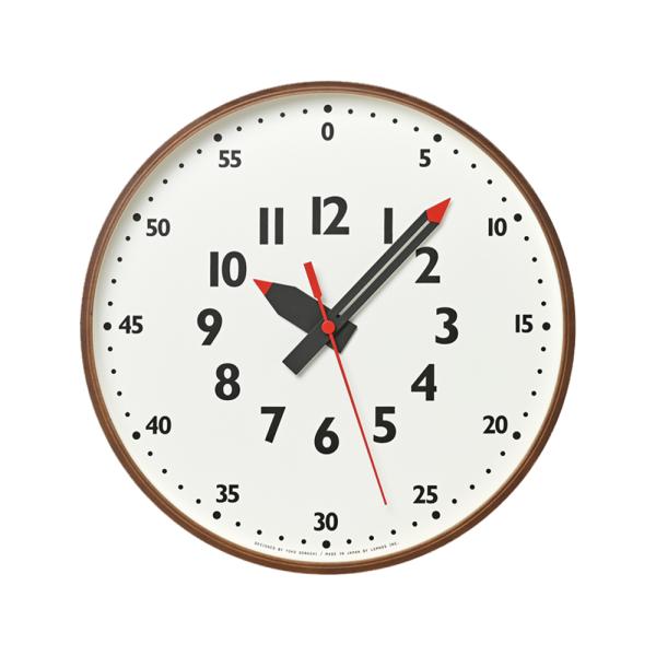 レムノス 知育時計 壁掛け時計 ふんぷんクロック M YD14-08 ブラウン 知育 かわいい 時計...