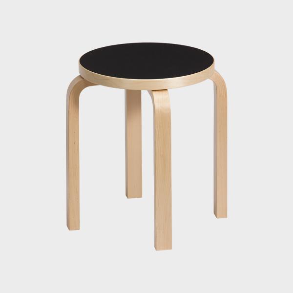 正規品 アルテック Artek スツール E60 リノリウム 黒 ブラック 4本脚 スツール デザイ...
