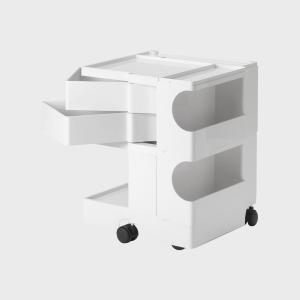 Joe Colombo ホワイト ボビーワゴン 4段4トレイ 正規品 Joe Colombo 正規品 ボビーワゴン ビーライン 4段4トレイ 白 黒 ワゴン