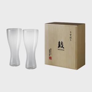 うすはり 鼓 ピルスナー 木箱2P 松徳硝子 ビールグラス ビアグラス