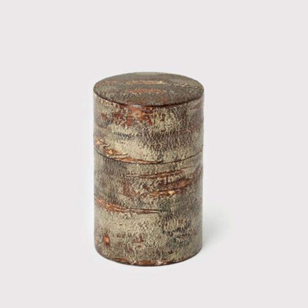 藤木伝四郎商店 茶筒 総皮茶筒 中長 霜降皮 80g 茶筒 おしゃれ 茶筒 桜皮細工 樺細工 秋田 ...