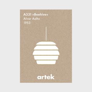 アルテック Artek ポスター ビーハイヴ モノクロ 50×70cm ポスター 北欧 アルテック Artek アアルト モノクロ アイコンポスター リビング クーポン不可 爆買
