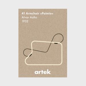 artek アルテック ポスター 60スツール モノクロ 50×70cm 北欧