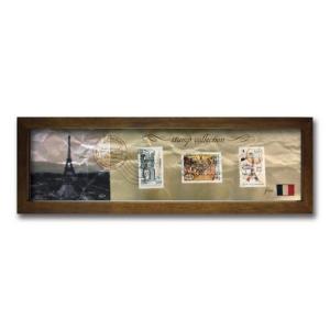 切手 アンティーク調 インテリアアート Stamp Collection ブラウン フランス PZ-7002 kar-3067194s1の商品画像