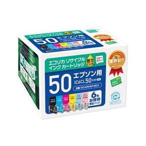 エコリカ!インクカートリッジ　EPSONエプソン互換製品!エコリカ型番【ECI-E506P / BOX】 対応純正品【IC6CL50】カラー【6色パック B / C / M / Y / LC / LM 】｜desir-de-vivre