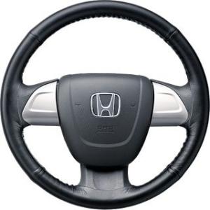 HONDA ホンダ Life ライフ 純正 ステアリングホイールカバー合皮製 / ブラック×ブルーステッチ 2010.11〜仕様変更｜desir-de-vivre