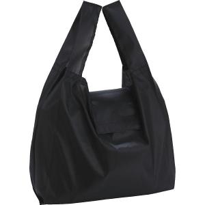 ポケッタブルバッグ ブラック 7022BK | 23-0619-011 雑貨 バッグ エコバッグ 薄型 ブラック 持ち運び 収納