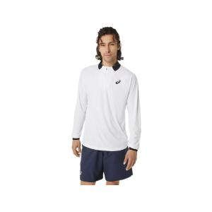 asics アシックス MEN COURT LS 1／2 ZIP TOP ブリリアントホワイト S 2041A274 100 | メンズ トップス 半袖 Tシャツ ポロシャツ 速乾性 ニット 通気性 Sの商品画像