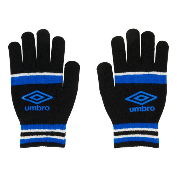 umbro アンブロ ニットグローブ ブラックＸブルー F UUAWJD54 BKBL | スポーツ...