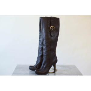 Bally（バリー） ロングブーツ SAMIR 牛革 カーフ ロゴ刻印 乗馬ブーツ