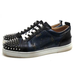 Christian Louboutin クリスチャン ルブタン ローカットスニーカー 3170762 JUNIOR SPIKES FLAT CALF ABRASIVATO 牛革 カーフ スコーピオ