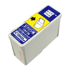 ecorica エコリカ リサイクルインクカートリッジ EPSONエプソン互換製品 エコリカ型番【ECI-E02B】 対応純正品【IC1BK02】カラー【ブラック】｜desirdevivre-zacca