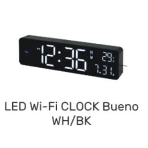 LED Wi-Fi CLOCK Bueno WHITE/BLACK SLW426 | wi-fi ワイファイ 卓上時計 クロック LED表示 無線 自動調整 アラーム カレンダー デザイン時計 置き掛け兼用