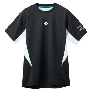 DESCENTE デサント 半袖バレーシャツ ブラック O DV5SHT04U BK00   スポーツ スポーツウェア バレーボール バレー 半袖Tシャツ ピステ 半袖 バレーピステ