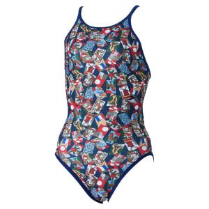 speedo スピード JAPARIS T-SUIT マルチ O STW02421 MT | 耐塩素性 4分丈 レディース 水泳 水着 プール ヨガ サポート 和柄｜desirdevivre-zacca