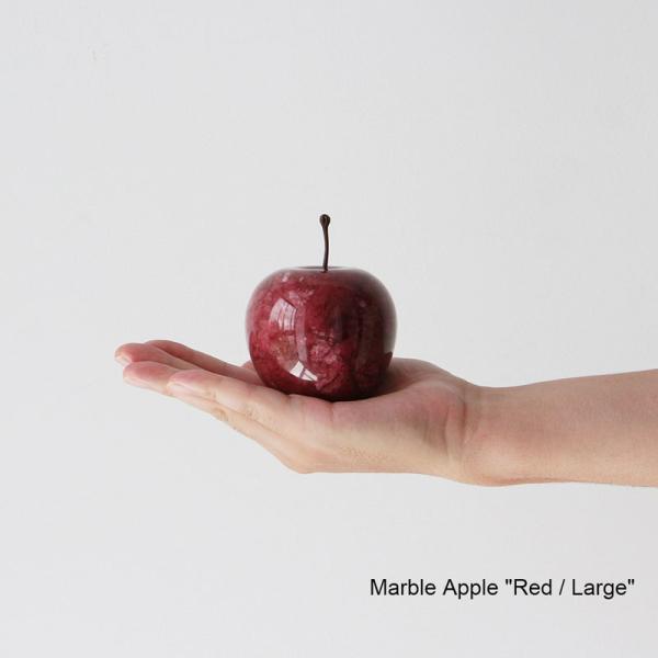 マーブルアップル レッド ラージ ペーパーウェイト 大理石 かわいい おしゃれ オブジェ インテリア...