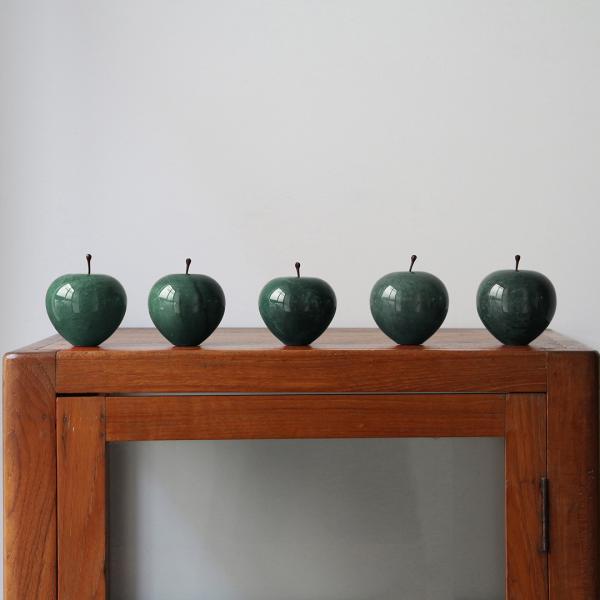 マーブルアップル ジェードグリーン ラージ ペーパーウェイト 大理石 おしゃれ オブジェ インテリア...