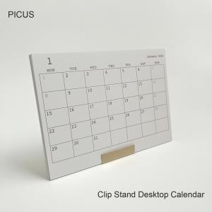 PICUS 2024 カレンダー クリップスタンドデスクトップカレンダー BRASS Solid 真鍮 ブラス シンプル おしゃれ デスク 卓上｜desklabo