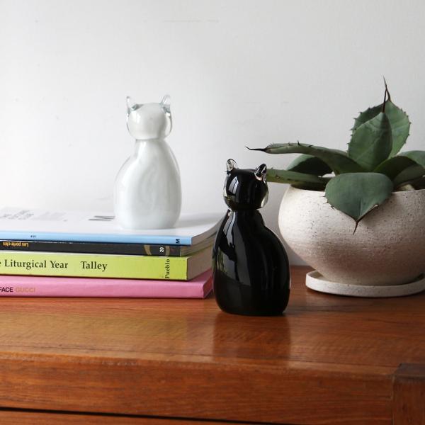 グラス オブジェ キャット ディテール 猫 ガラス ペーパーウェイト 置物 オブジェ Glass O...