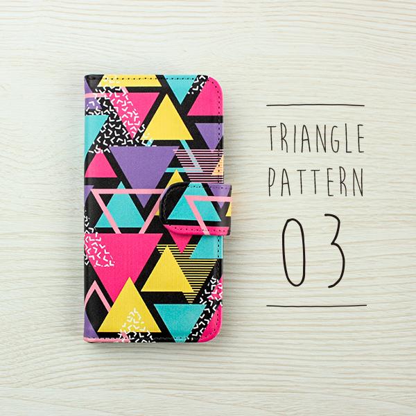 三角パターン03 80年代風 手帳型 iPhoneケース 17Pro Air 16Pro 15pro...
