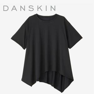 バレエ ヨガ 大人  DANSKIN ダンスキン アシンメトリーフレアＴシャツ 半袖 ストレッチ ドゥッシュドゥッスゥ｜dessus-y