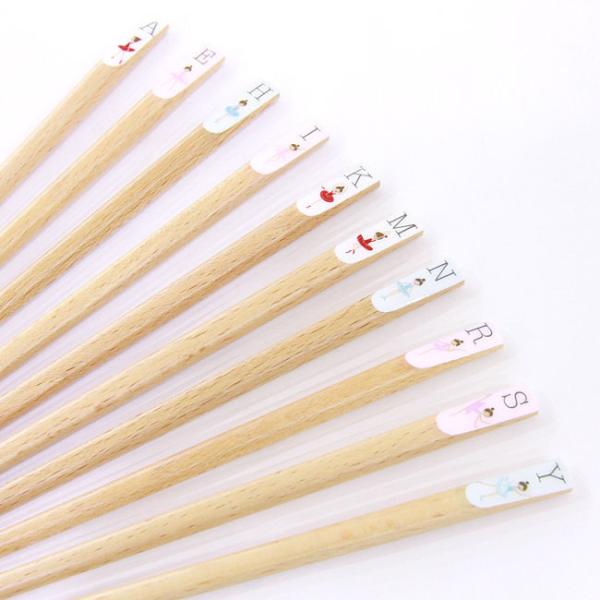 バレエ 箸 Shinzi Katohシンジカトウ イニシャルルルベ・塗り箸1膳セット（Ballet）...