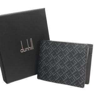 dunhill ダンヒル 21R2320LT 001R シグネチャー ブラック 二つ折り財布 小銭入...