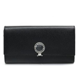 BVLGARI ブルガリ 30414 ブルガリブルガリ ブラック ロゴクリップ留め具 フラップ開閉 ...
