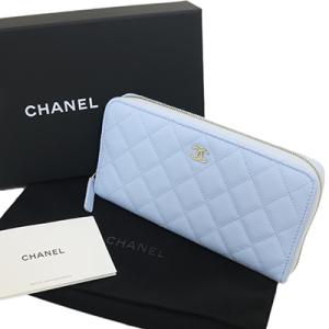 CHANEL シャネル ロング ジップ ウォレット AP0242 グレインド カーフスキン クリアブ...