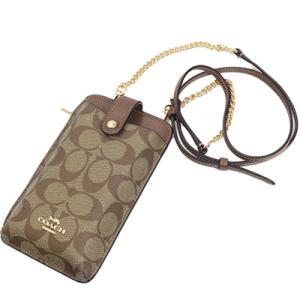 COACH コーチアウトレット C7397 IMBDX カーキ×サドル ゴールド色金具 スマートフォンショルダーバッグ ショルダー長さベルト穴調整可能 7穴｜deva-online