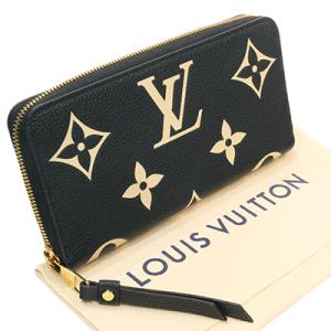LOUIS VUITTON ルイヴィトン M80481 ジッピー・ウォレット ブラック×ベージュ バイカラー モノグラム・アンプラントレザー ラウンドファスナー 長財布｜deva-online