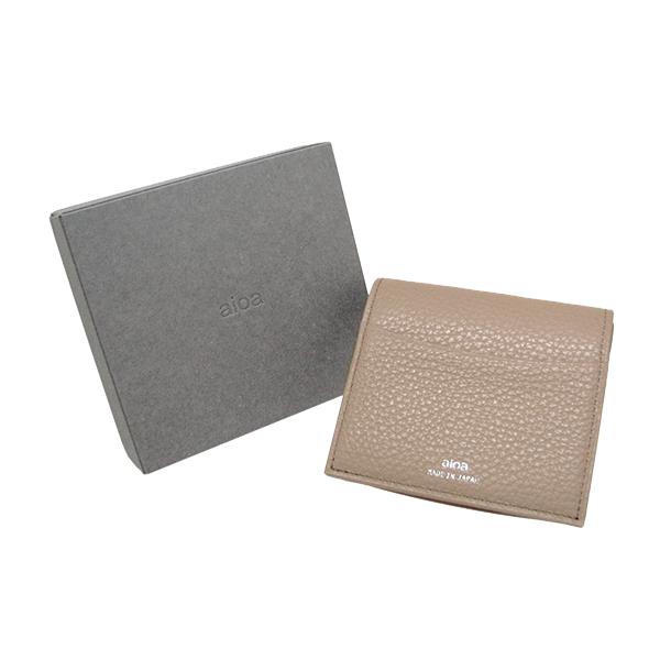 aioa コンパクト財布 MAB004G グレージュ アドリアレザー 折り財布 小銭入れ サブ財布 ...