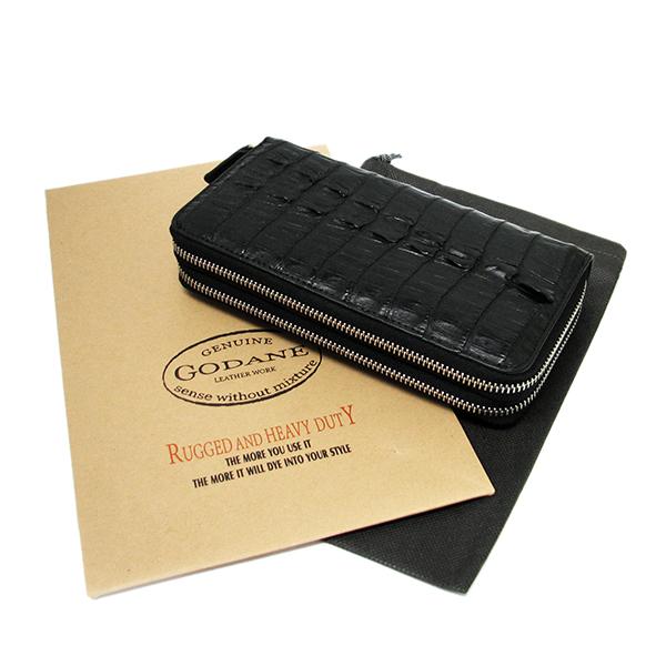 GODANE ゴダン カイマン ダブルジップウォレット SPCW8074CP ブラック ジップアラウ...
