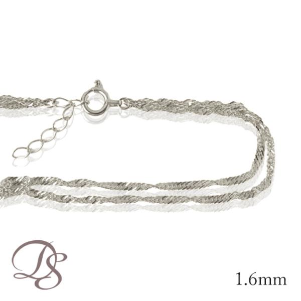 プラチナブレスレット レディース ブレスレット プラチナ スクリュー チェーン 1.6mm シンプル...