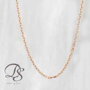 日曜7%クーポン有▼ 18金ネックレス k18 ピンクゴールド ネックレスチェーン あずきチェーン カットあずき 0.9mm幅 レディース ネックレス｜デザイナーズジュエリー DEVAS-02