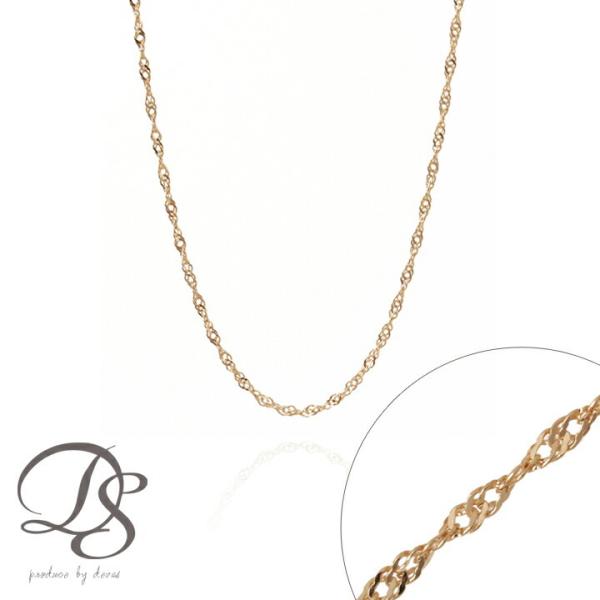 18金ネックレス k18 ピンクゴールド ネックレスチェーン スクリューチェーン 1.2mm幅 レデ...