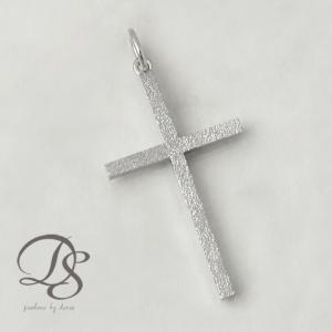 C080506)Pt850 ネックレストップ 十字架 チャーム アクセサリー クロス