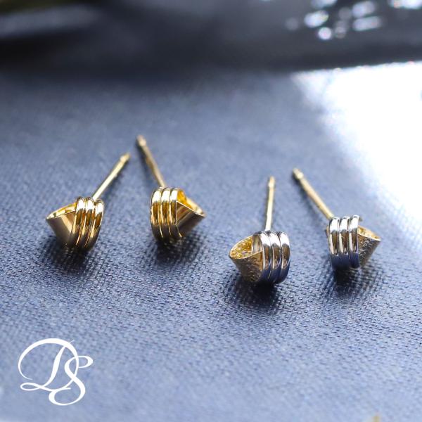 18金 ピアス 18k 18金ピアス KNOT 結び目 プラチナ Pt900 シンプル k18ピアス...