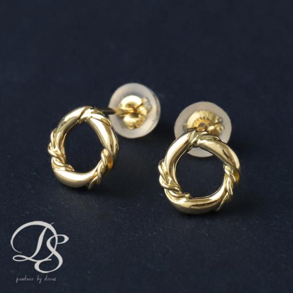18金 ピアス k18 18金ピアス 18k サークルリング シンプル k18ピアス レディース ピ...