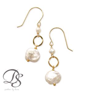 DEVAS 18金 ピアス k18 18金ピアス 18k 天然石 淡水パール シンプル