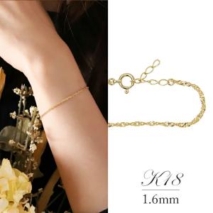 【最大15%OFF・GWセール 5/3-6まで】 18金 ブレスレット k18 18金ブレスレット 18k レディース スクリュー 1.6mm幅 ゴールド チェーン シンプル｜devas