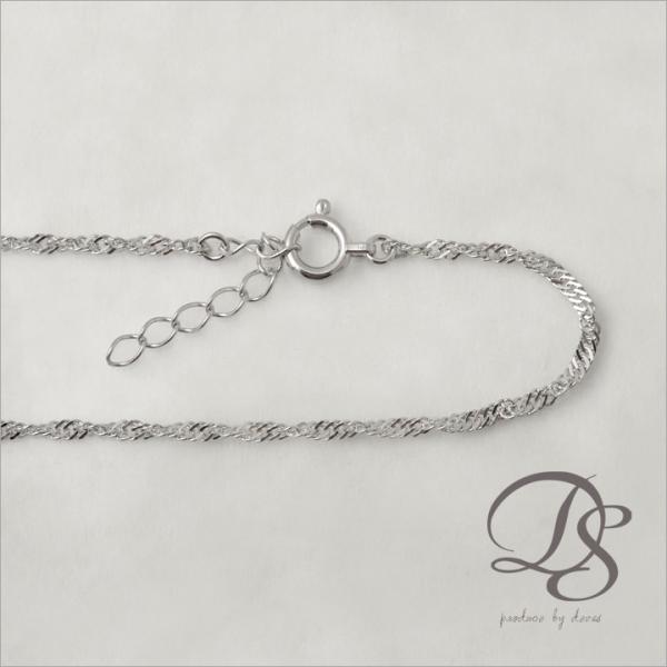 プラチナブレスレット レディース ブレスレット プラチナ スクリューチェーン 1.6mm アジャスタ...