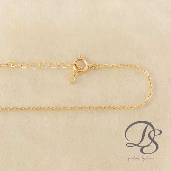 18金 ブレスレット k18 18金ブレスレット 18k レディース あずきチェーン 1mm アジャ...