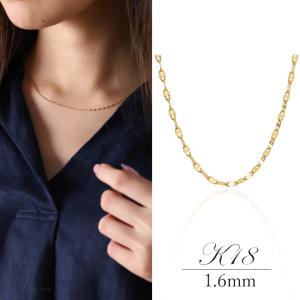 18金ネックレス k18 ネックレスチェーン ペタルチェーン 1.6mm幅 レディース ネックレス チェーン 18k ゴールド シンプル チェーンのみ｜devas