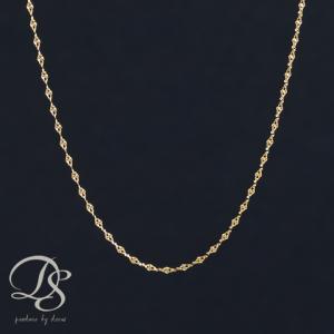 K18 ネックレス 金 18K ネックレス チェーン メンズ あずき 小豆 ゴールド 50cm 2.4