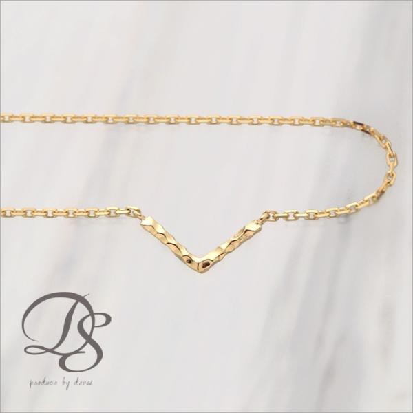 【土日限定2000円OFFクーポン有】 18金 アンクレット k18 18k レディース V バー ...