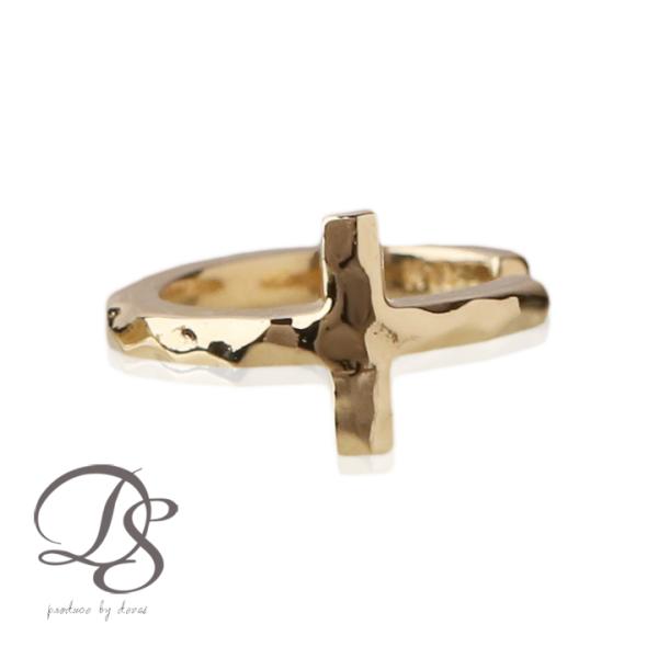 イヤーカフ 18金 イヤカフ k18 18k レディース ノンホール ピアス クロス 十字架 18 ...