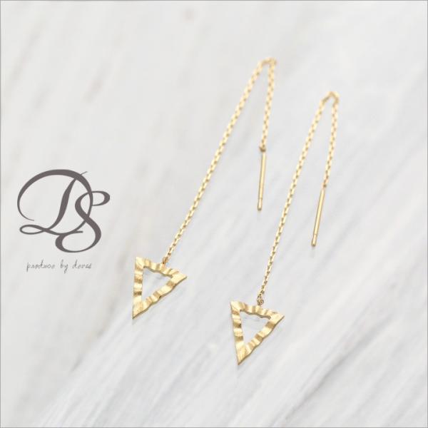 【土日限定1500円OFFクーポン有】 18金 ピアス k18 揺れる アメリカンピアス 18k 三...