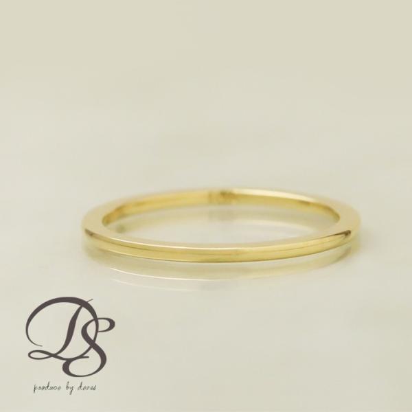 【土日限定2000円OFFクーポン有】 18金 リング k18 k18リング 甲丸 1mm幅 18k...