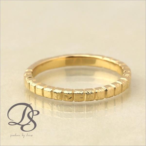 【土日限定5000円OFFクーポン有】  18金 リング k18 k18リング ブロック M 凸凹 ...